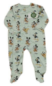 Nové - světlemodrý sametový overal s Mickey a Donaldem a Plutem 
