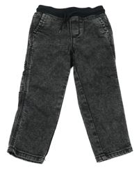 Černé plísňové teplákové rifle s úpletovým pasem OshKosh