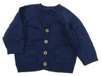 Tmavomodrý propínací svetr Matalan