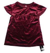 Nové - vínové sametové tričko s volánkem St. Bernard