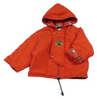 Červená šušťáková zateplená bunda s psíkom a kapucňou golipette