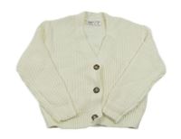 Smotanový rebrovaný pletený prepínaci sveter L&D