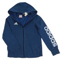 Tmavopetrolejová propínací mikina s kapucí Adidas