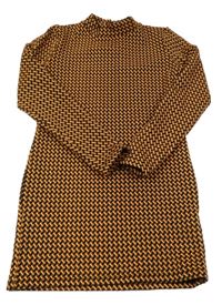 Oranžovo-čierne vzorované šaty Matalan