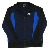 Tmavomodro-cobaltovoě modro-čierna prepínaci športová mikina s logom Nike