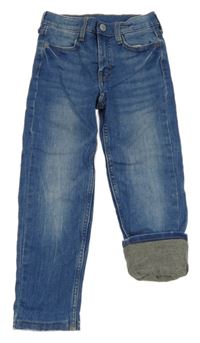 Modré slim fit podšité rifle H&M