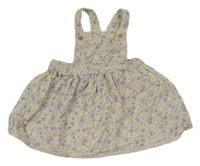 Biela menšestrová na traká sukňa s růžemi F&F