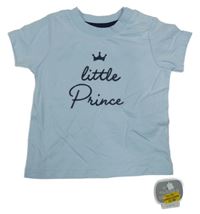 Nové - světlemodré tričko s nápisy a korunkou little nutmeg