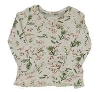 Smetanové žebrované triko s větvičkami Debenhams