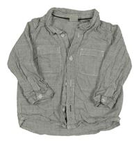 Bílo-tmavokhaki pruhovaná košile H&M