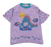 Fialové tričko s tlapičkami a drakom