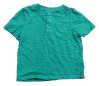 Zelené tričko s gombíky a kapsičkou V By Very