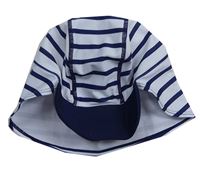 Tmavomodro-biela pruhovaná Uv čapica s kšiltem Matalan