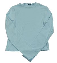 Svetlomodré rebrované crop tričko Tom Tailor