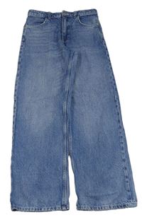 Modré wide leg rifle Denim Co.