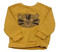 Okrová melírovaná mikina s medvěďom Primark