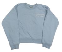 Svetlomodrá crop mikina s nápisom zn. Matalan