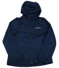 Tmavomodrá sportovní propínací funkční mikina s kapucí Berghaus