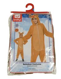 Nové - Kostým - Hnědá kombinéza s  kapucí - sob Smiffys