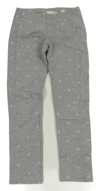Šedé melírované puntíkaté tregíny H&M