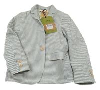 Nové - Bílo-modré pruhované krepové slavnostní sako Scotch&Soda