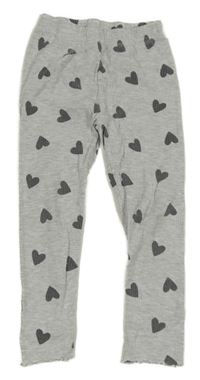 Světlešedé melírované žebrované legíny se srdíčky George