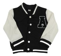 Černo-bílá baseballová mikina s písmenem