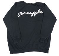 Čierna tepláková tunika s nápisom Pineapple