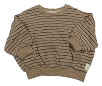 Hnedo-čierna pruhovaná oversize mikina George