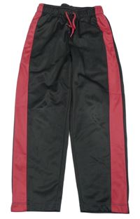 Tmavošedo-malinové športové tepláky Tex