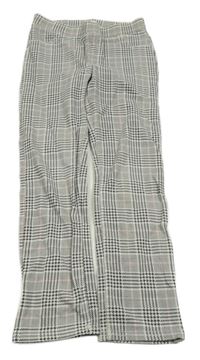 Bielo-čierno-ružové kockované tregíny H&M