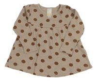 Hnědá puntíkatá žebrovaná tunika Pusblu