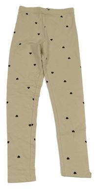 Béžové legíny so srdiečkami H&M