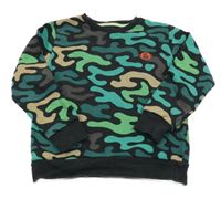 Čierno-zeleno-hnedá vzorovaná mikina Next