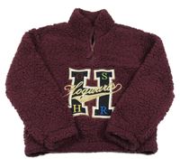 Vínová huňatá mikina s písmenem - Harry Potter