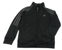 Černá sportovní propínací funkční mikina s logem Adidas