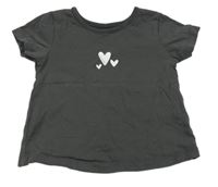 Antracitové tričko se srdíčky George