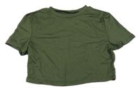 Khaki crop tričko