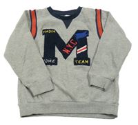 Sivá melírovaná mikina s písmenem Minoti