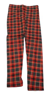 Černo-antracitovo-hnědé kostkované teplé legíny Little Kids