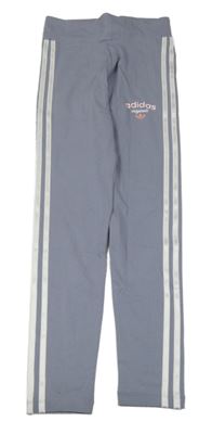 Modrošedé legíny s logem Adidas