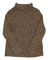 Hnědý žebrovaný rolák s leopardím vzorem George