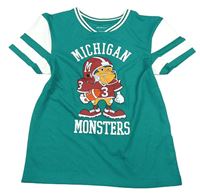 Zeleno-biele športové tričko s príšerkou Primark