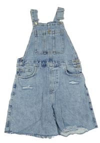 Světlemodré riflové laclové kraťasy s prošoupáním Zara