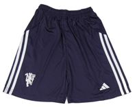 Tmavofialové sportovní kraťasy s výšivkou Adidas