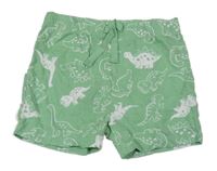 Zelené bavlnené kraťasy s dinosaurami Primark