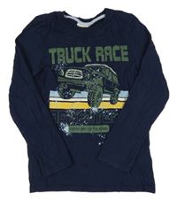 Tmavomodré triko s jeepem Kids