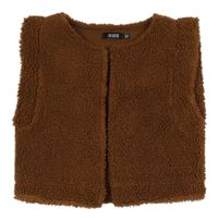 Hnedá huňatá podšitá crop vesta Europe Kids