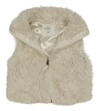 Béžová kožušinová podšitá crop vesta H&M