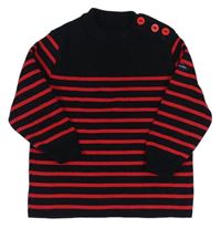 Čierno-červený pruhovaný sveter